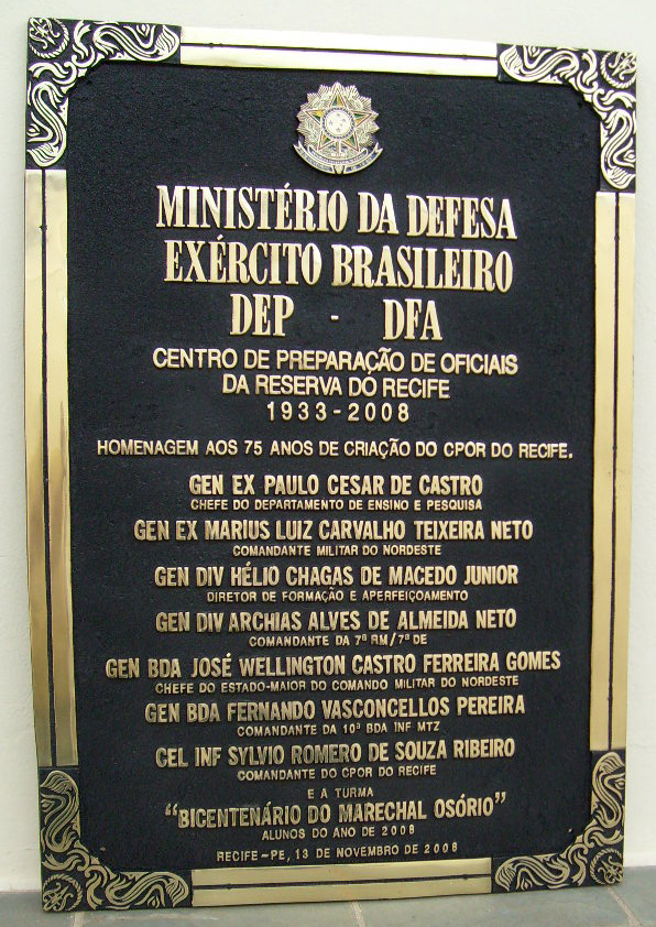 PLACA DE BRONZE FUNDIDO